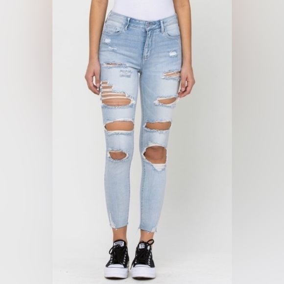 Cello Deconstructed Ankle Crop High Rise Jeans size 9 - Picture 9 of 9